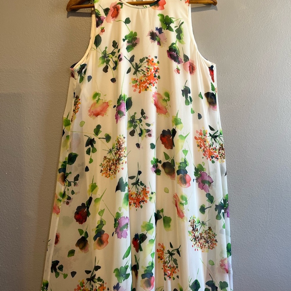 Calvin Klein Cream Sleeveless Halter Sundress